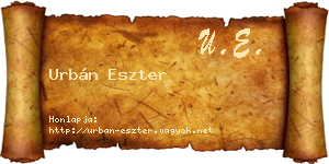 Urbán Eszter névjegykártya